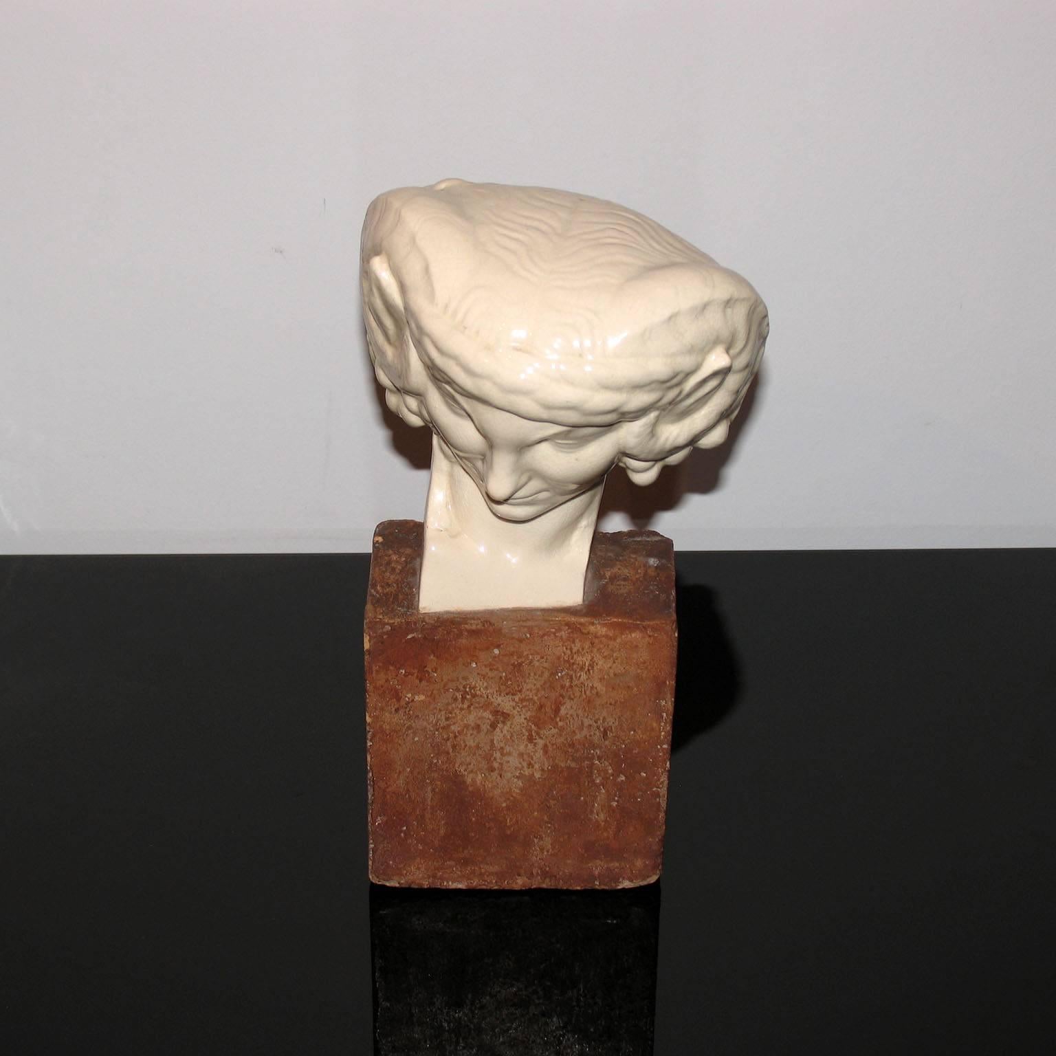 Faun Head Ceramic Sculpture by Foucault In Good Condition In Bochum, NRW