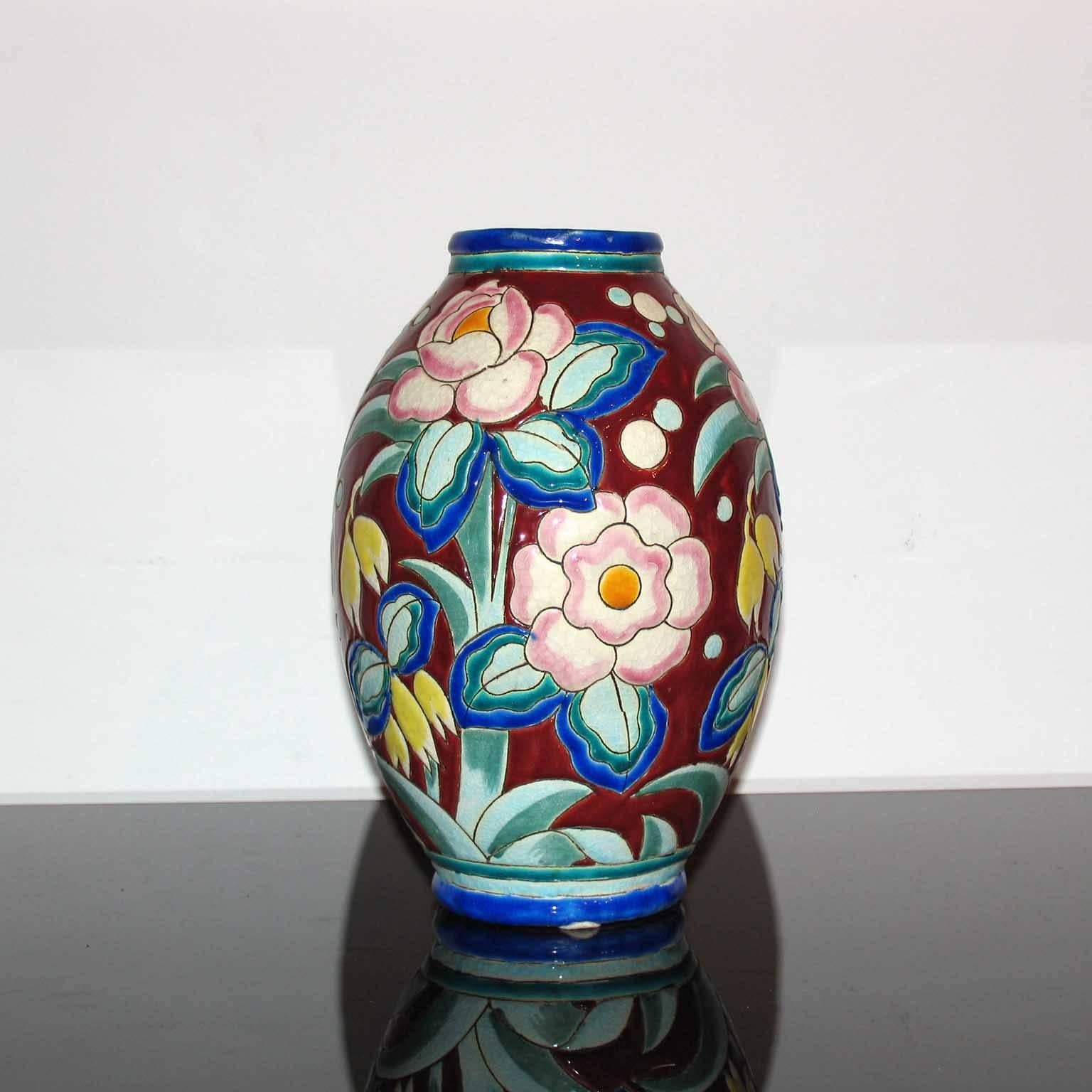 Glazed Art Deco Keramis Vase