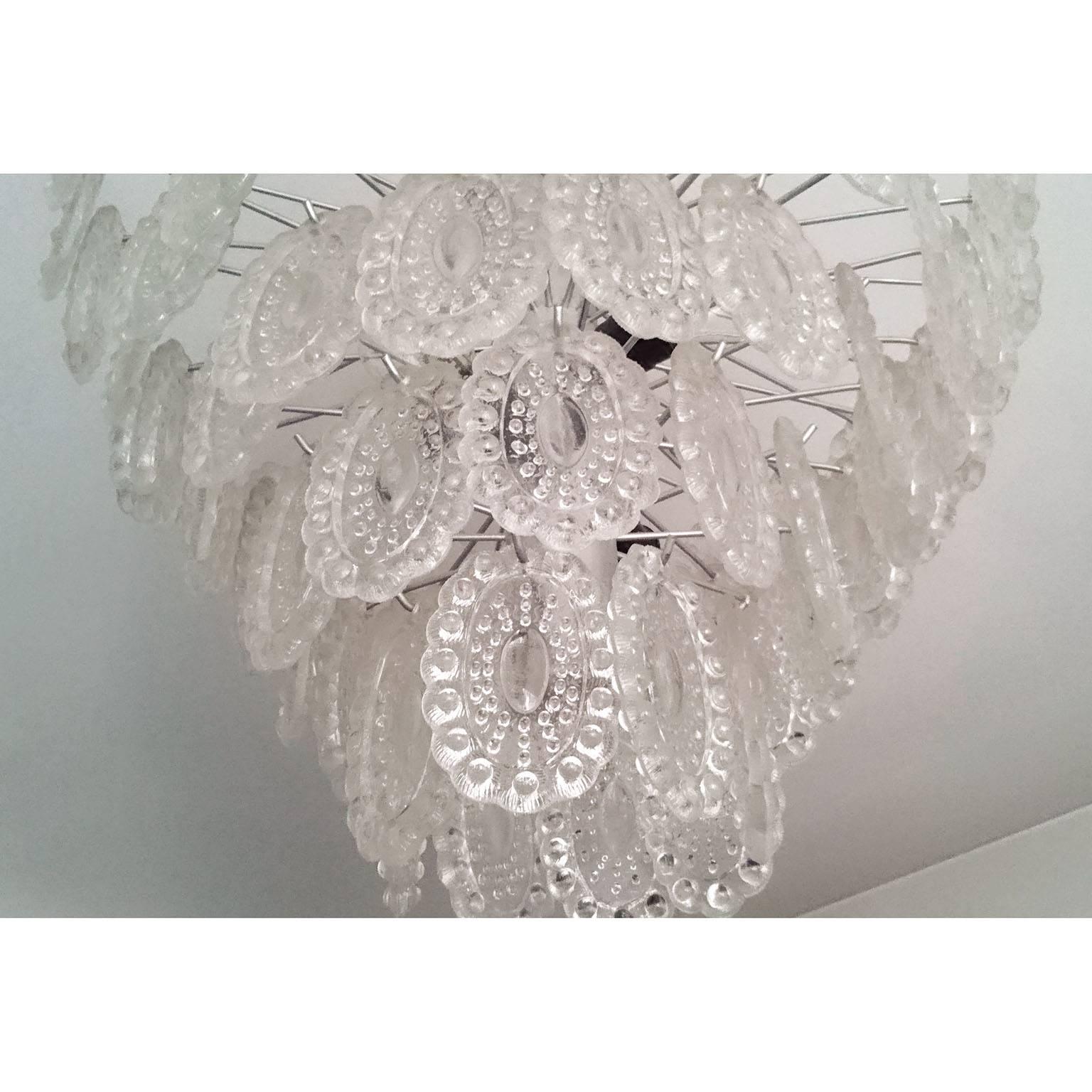 Crystal Glass Midcentury Chandelier 2