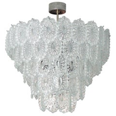 Crystal Glass Midcentury Chandelier