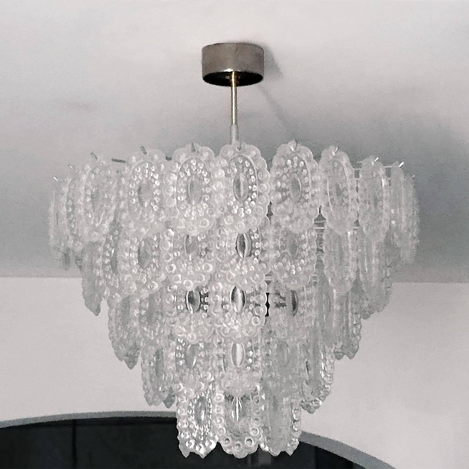 Mid-20th Century Crystal Glass Midcentury Chandelier