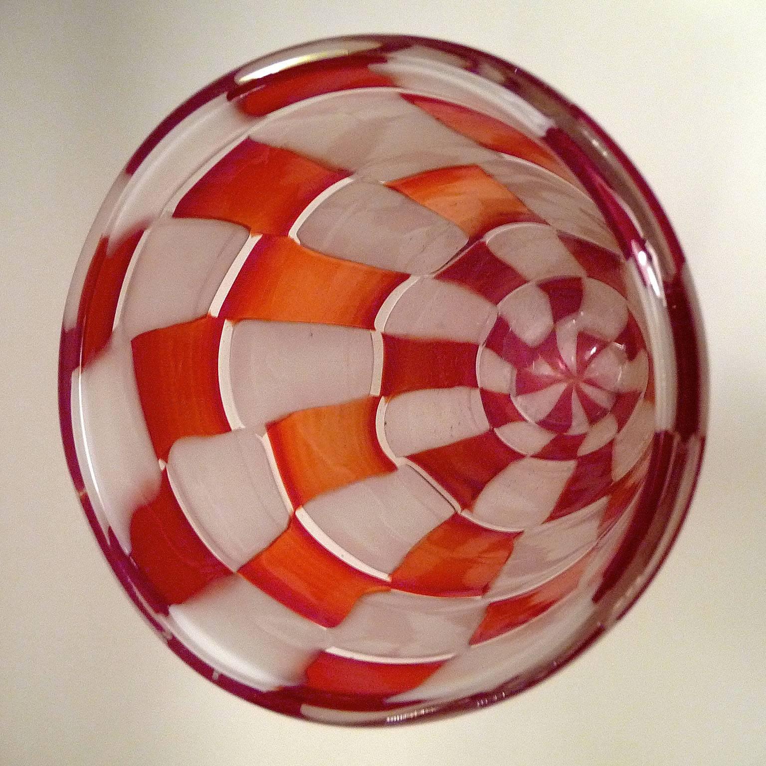 Murano Glass Ercole Barovier Pezzato Bicolore Vase, Barovier & Toso, Murano, 1950s