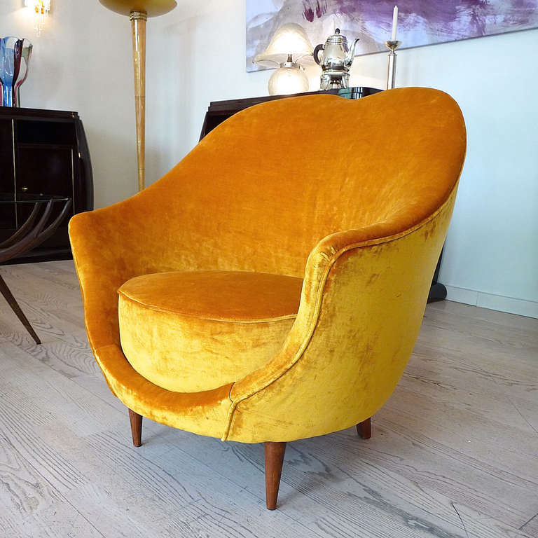 Beautiful Pair of Armchairs Attributed to Ico Parisi In New Condition In Bochum, NRW