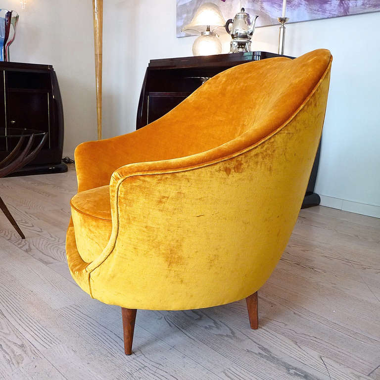 Contemporary Beautiful Pair of Armchairs Attributed to Ico Parisi