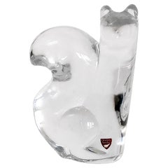 Moderne Eichhörnchen-Kristallskulptur aus der Mitte des Jahrhunderts von Olle Alberius für Orrefors