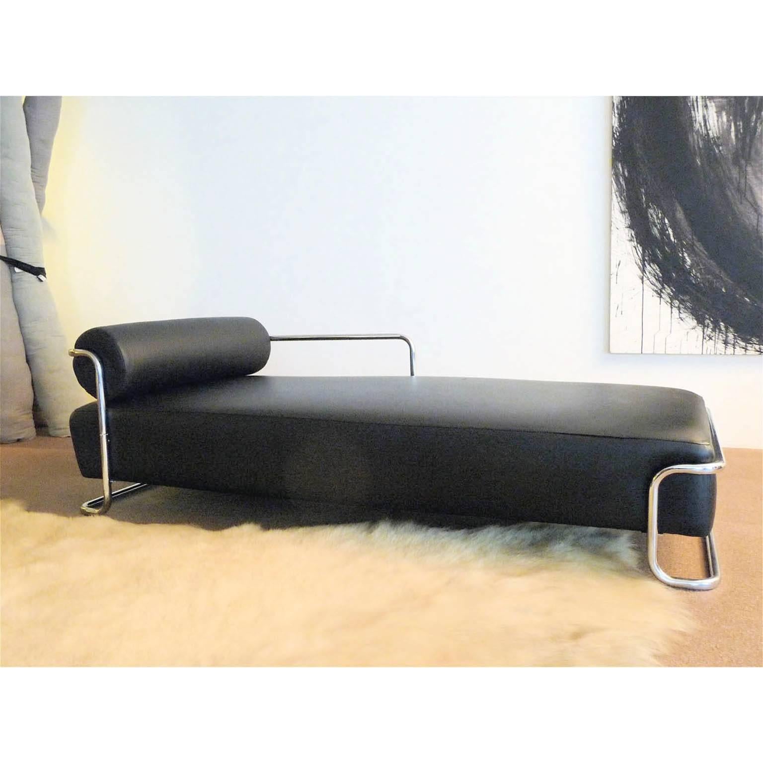 Steel Modernist Daybed Edited by Thonet-France, Attributed to Emile Guillot