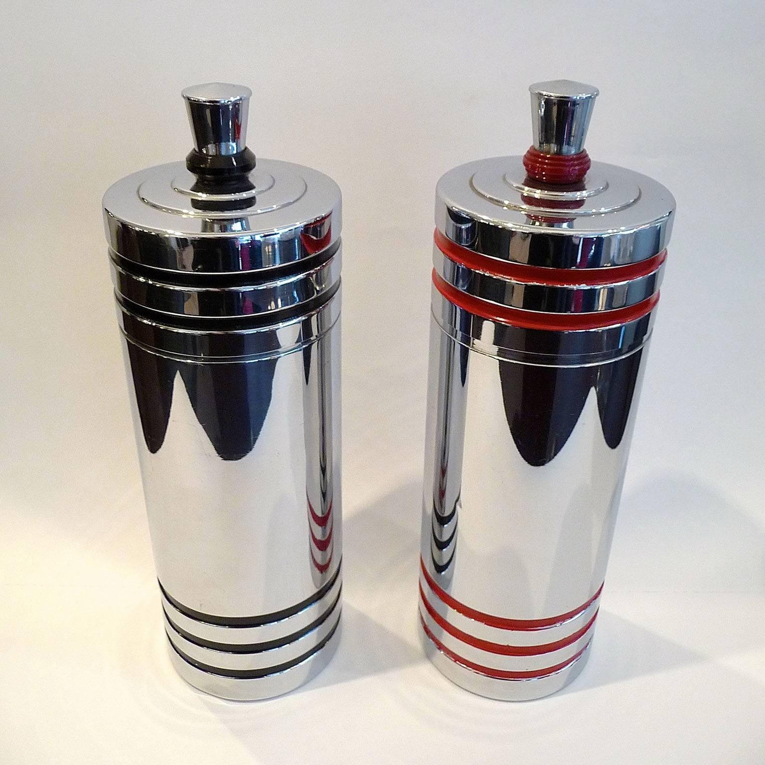 Pair Art Deco Cocktail Shakers by Chase, USA, 1930s In Good Condition In Bochum, NRW