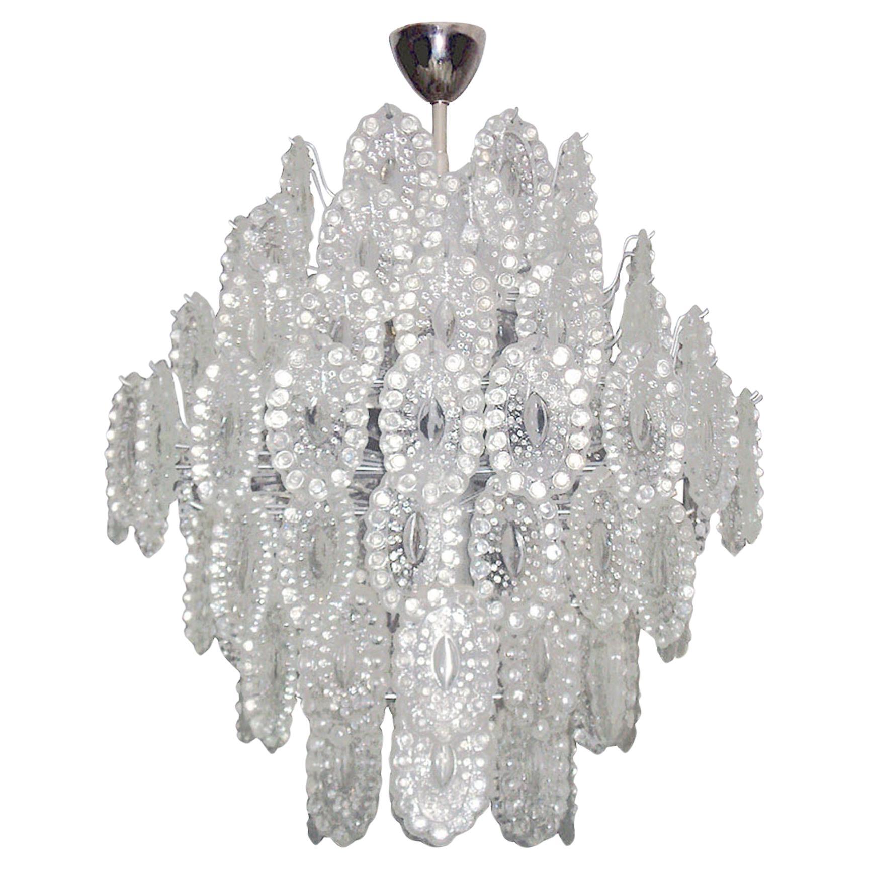 Lampadario in cristallo italiano nello stile di Mazzega