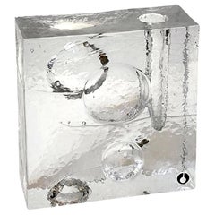 Uno Westerberg, a Clear Glass Vase, Candle Holder with Textured Decor, Pukeberg