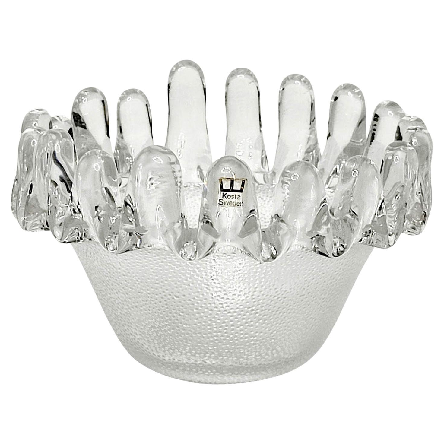 Ciotola Kosta Boda "Girasole" in vetro artistico Vide-Poche di Goran Warff