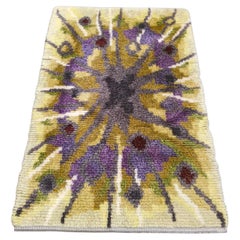 Alfombra sueca vintage Krokus Flower Ryamatta, Tíbet, de Ingrid Jagarz para Marks Rya