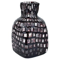 Bottiglia 'Occhi' di Tobia Scarpa in cristallo viola e nero, 1960, Venini & Co.