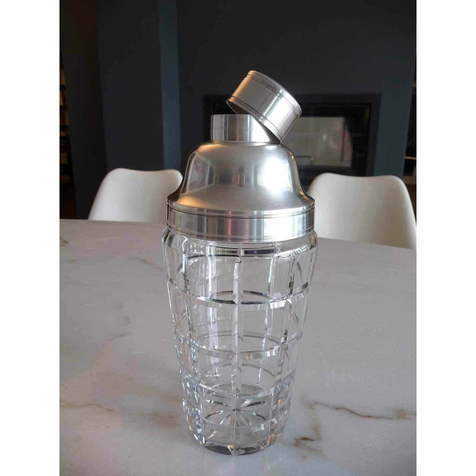 Silvered Art Deco Cocktail Shaker by Saglier Freres