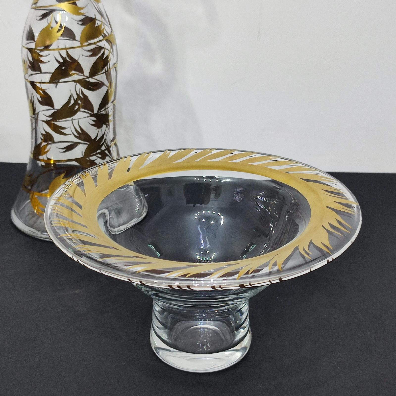 Fine XX secolo Set di tre pezzi in vetro artistico della metà del secolo scorso di Margareta Hennix, Svezia in vendita