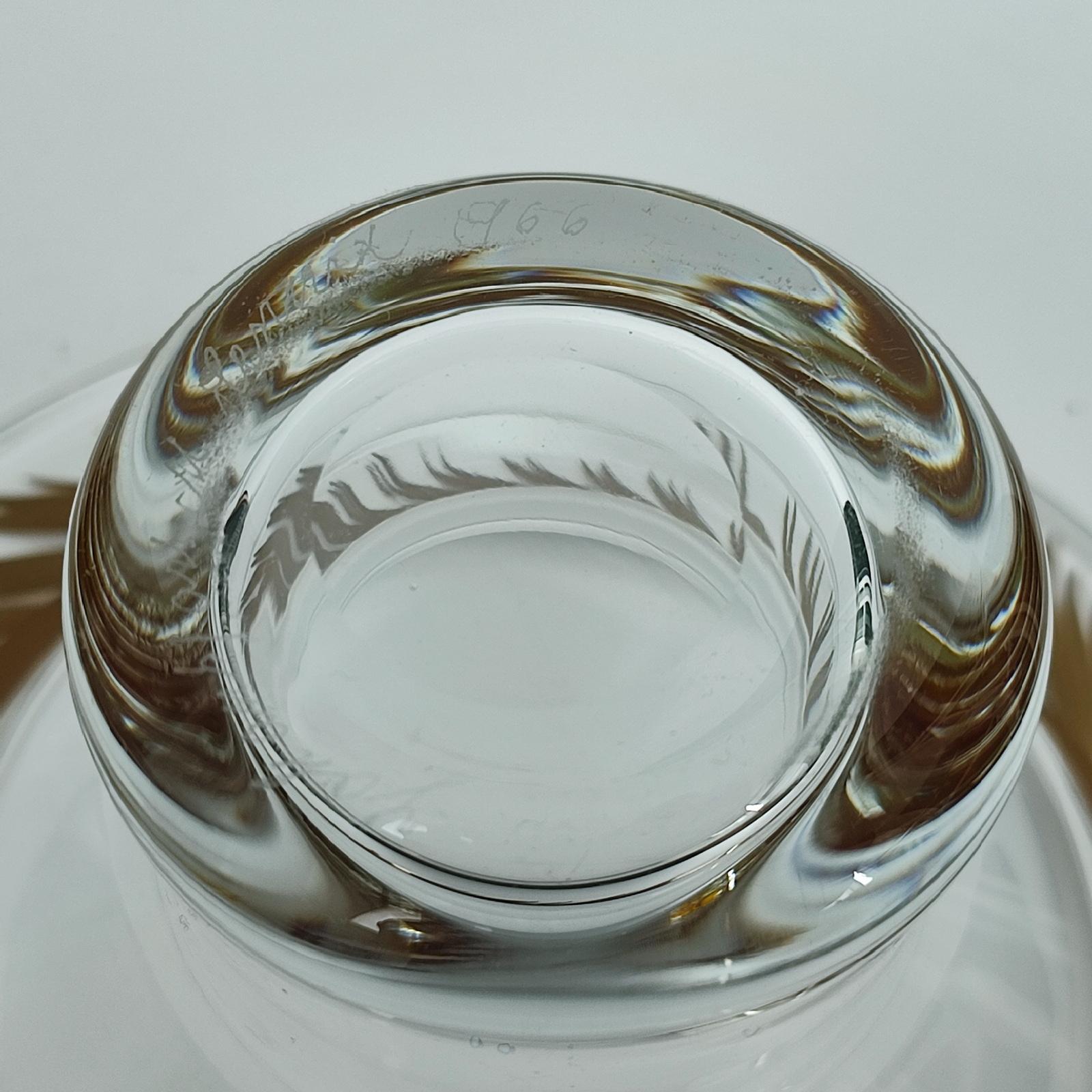 Set di tre pezzi in vetro artistico della metà del secolo scorso di Margareta Hennix, Svezia in vendita 9