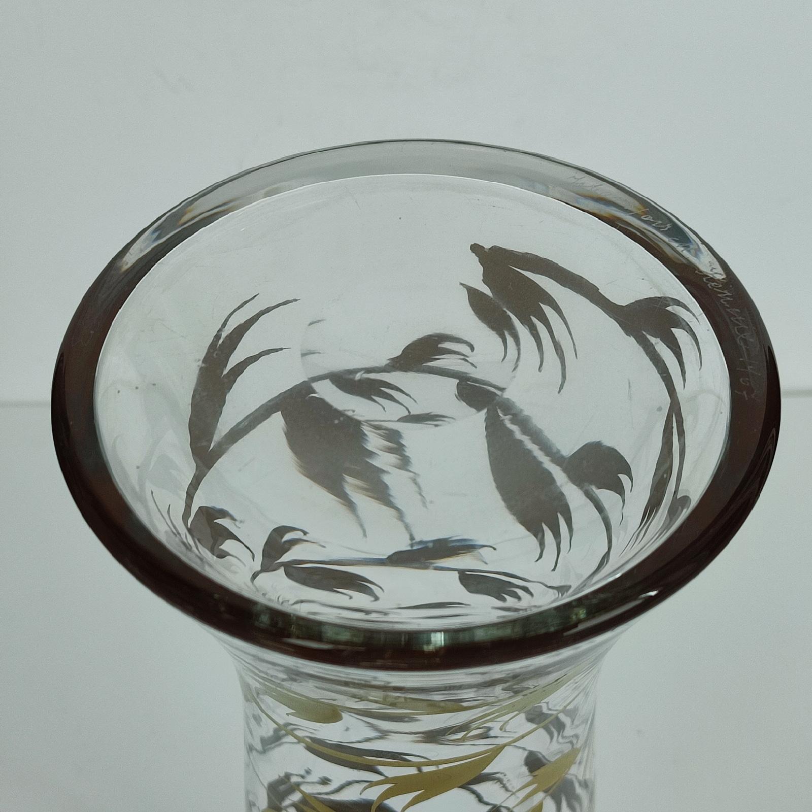 Set di tre pezzi in vetro artistico della metà del secolo scorso di Margareta Hennix, Svezia in vendita 8