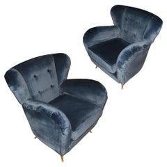 Mid-Century Modern Italian Armchairs Guglielmo Ulrich Attributed Design, 1960s