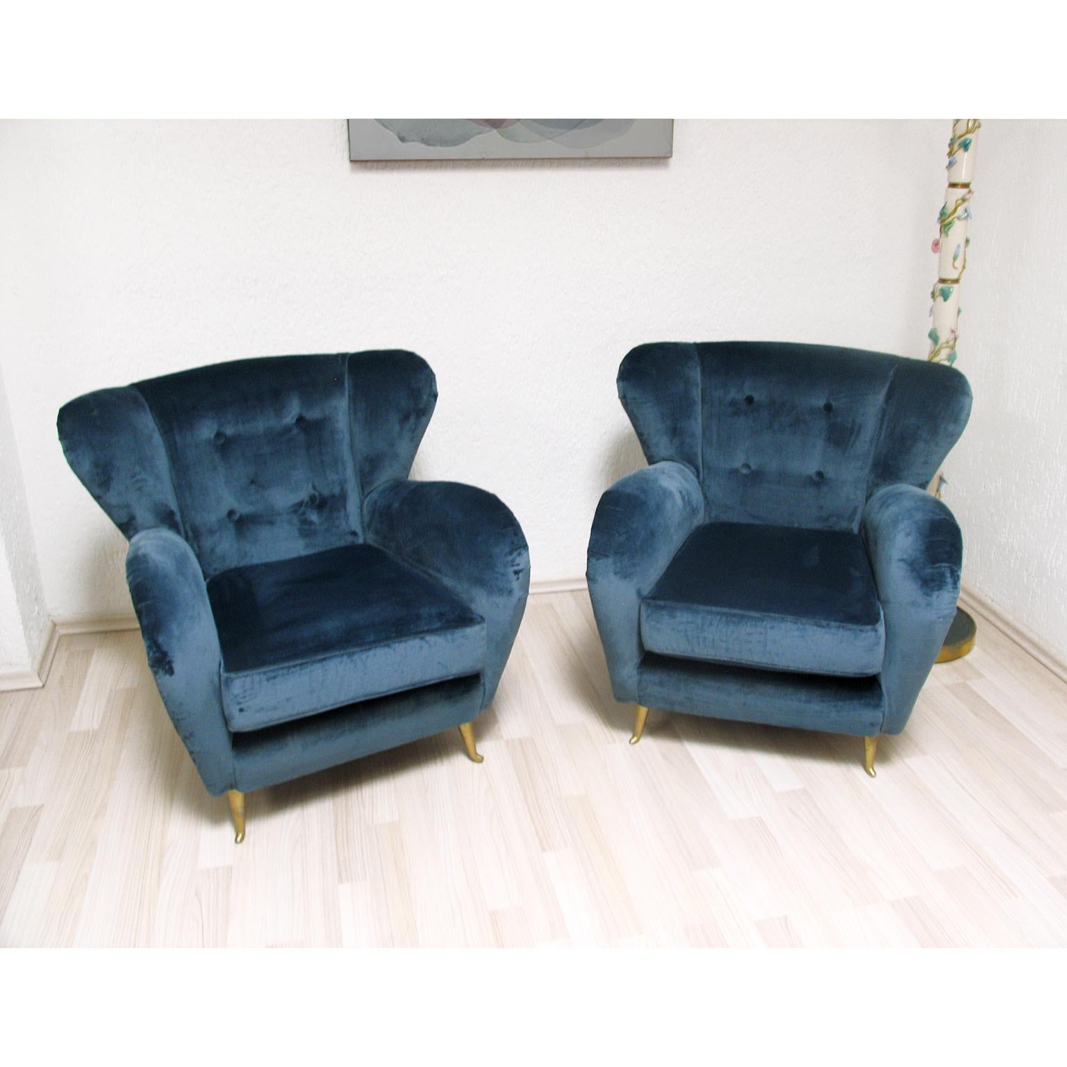 Fauteuils italiens modernes du milieu du siècle Guglielmo Ulrich Attributed Design, 1960s en vente 1