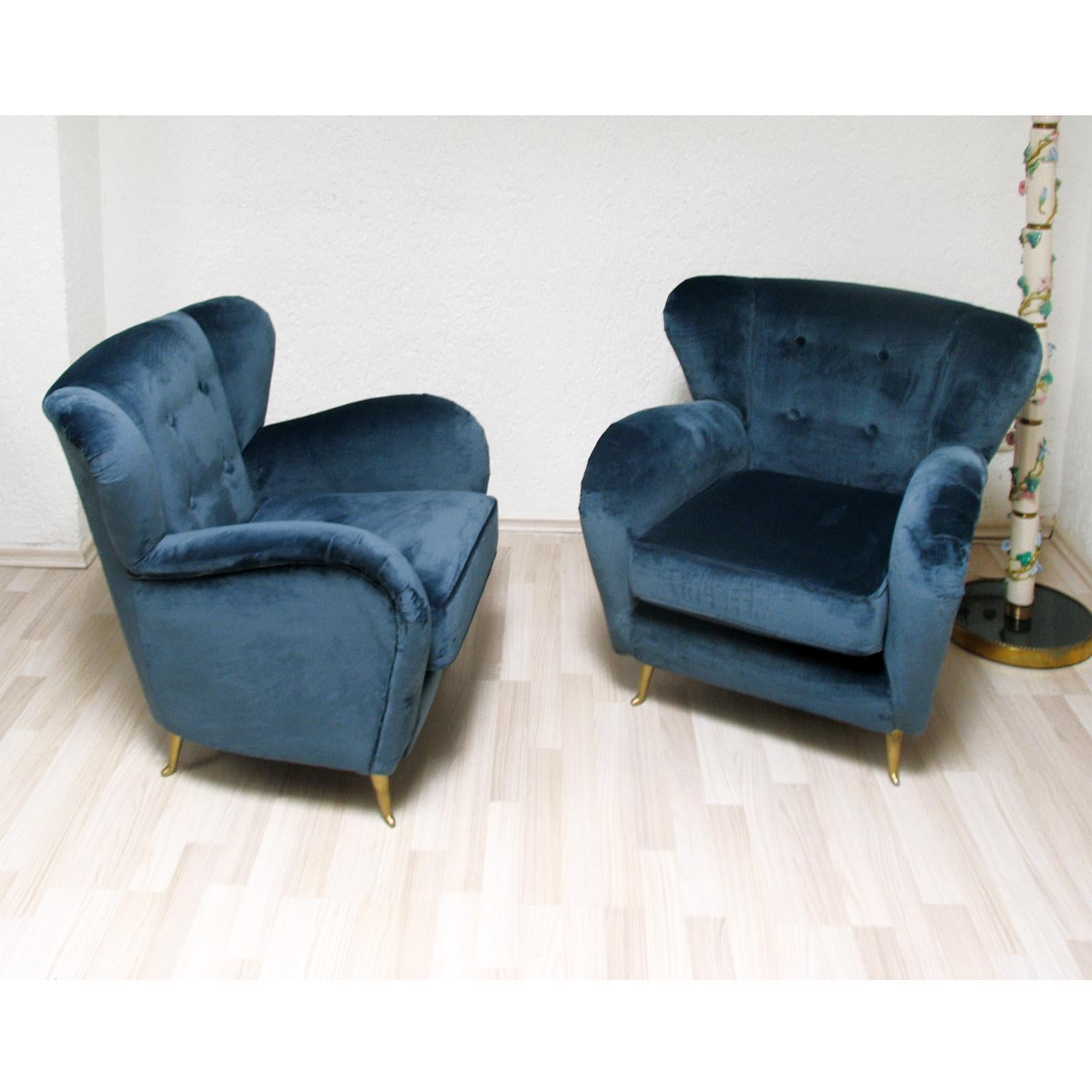 Fauteuils italiens modernes du milieu du siècle Guglielmo Ulrich Attributed Design, 1960s en vente 2