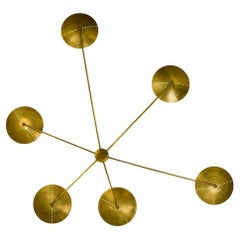 Italian Brass Spider Ceiling or Wall Light in Midcentury Style