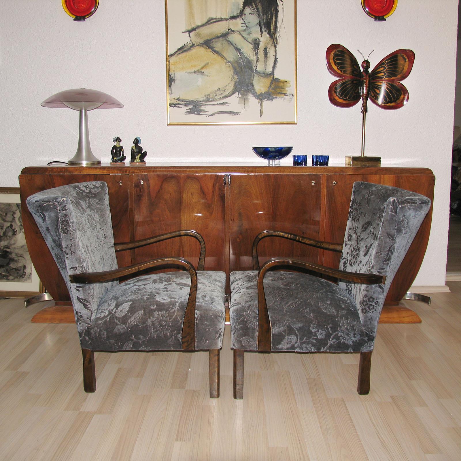 Paire de fauteuils danois modernes Wingback dans le style d'Alfred Christensen État moyen - En vente à Bochum, NRW
