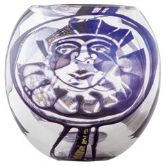 Hannelore Dreutler, Goldgraal Commedia dell'Art Vase, Studio Ahus, Sweden 1987