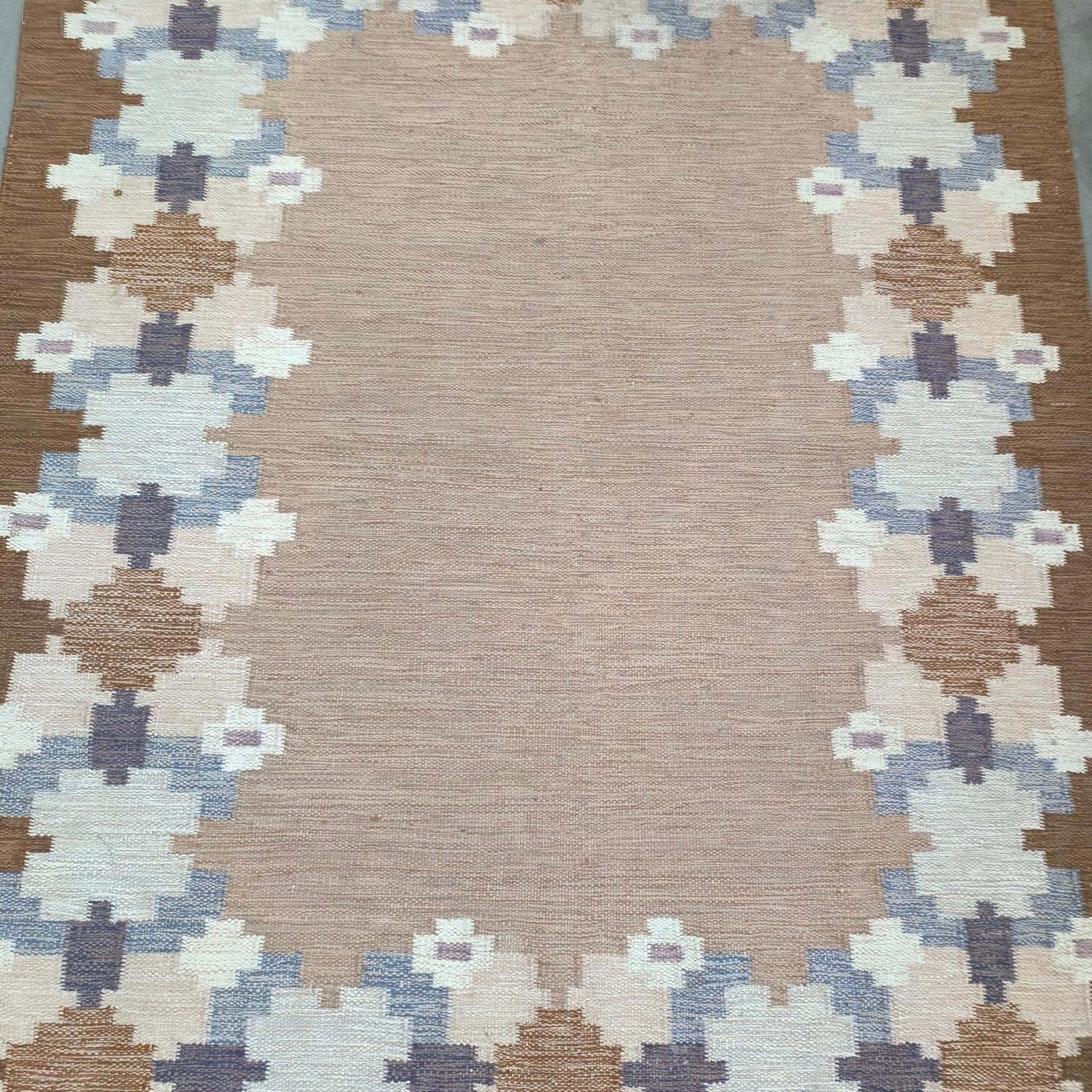 Vintage Swedish Wool Carpet by Git Gransjö Carlsson, Signed “GG” For Sale 2