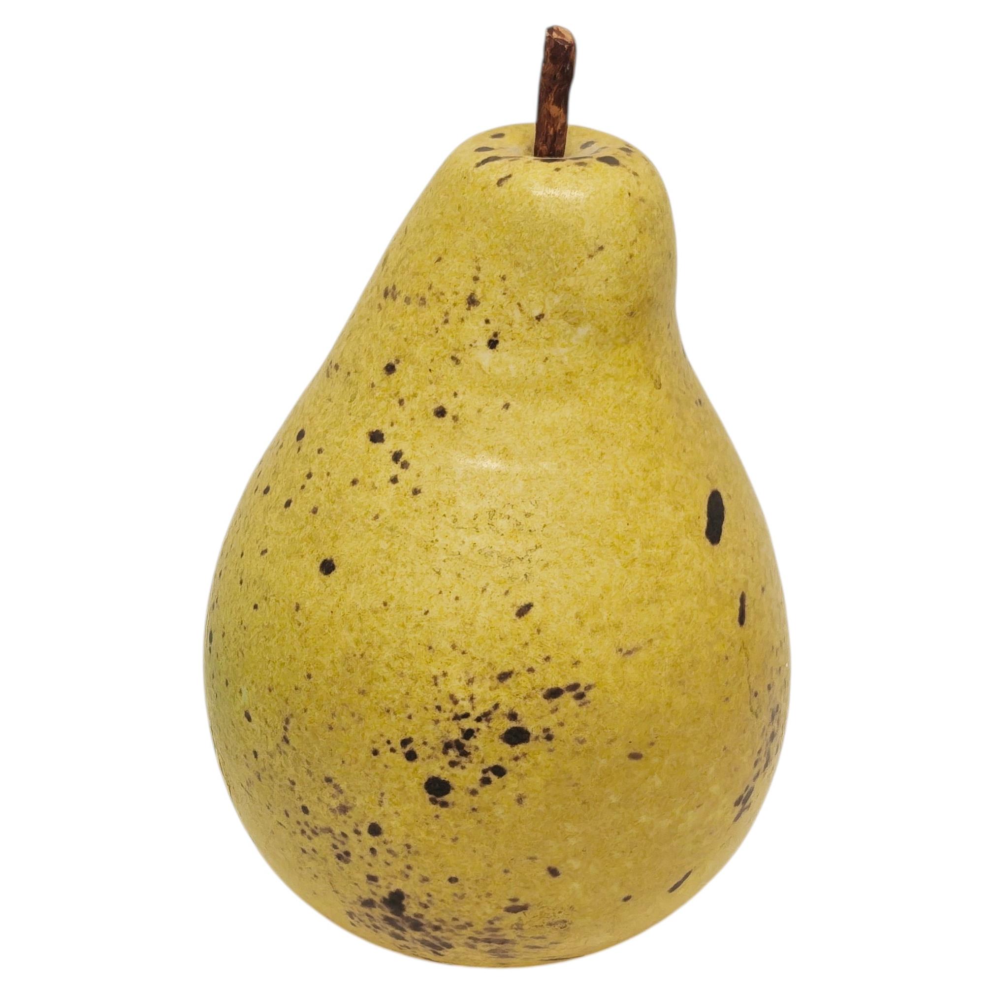 Scultura di pera in gres di Per Hammarström - Artigianato scandinavo, 18 cm