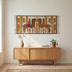 Kilim vintage «Sarmacki» de Zakopane, de A. Lewińska, de lana y lino, Polonia, década de 1970