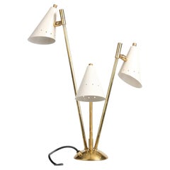 Triad Constellation Lamp - Mid‑Century Sculptural Table Lamp in Brass & Lacquer