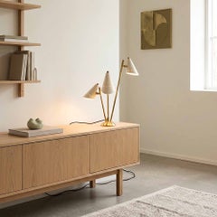 Triad Constellation Lamp - Mid‑Century Sculptural Table Lamp in Brass & Lacquer