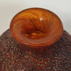 Antique Daum Nancy Art Deco Glass Vase, Orange-Red, France, 1920