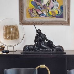 Art Deco Bronze Sculpture Goddess of the Hunt by Andre Lavaysse, Susse Freres