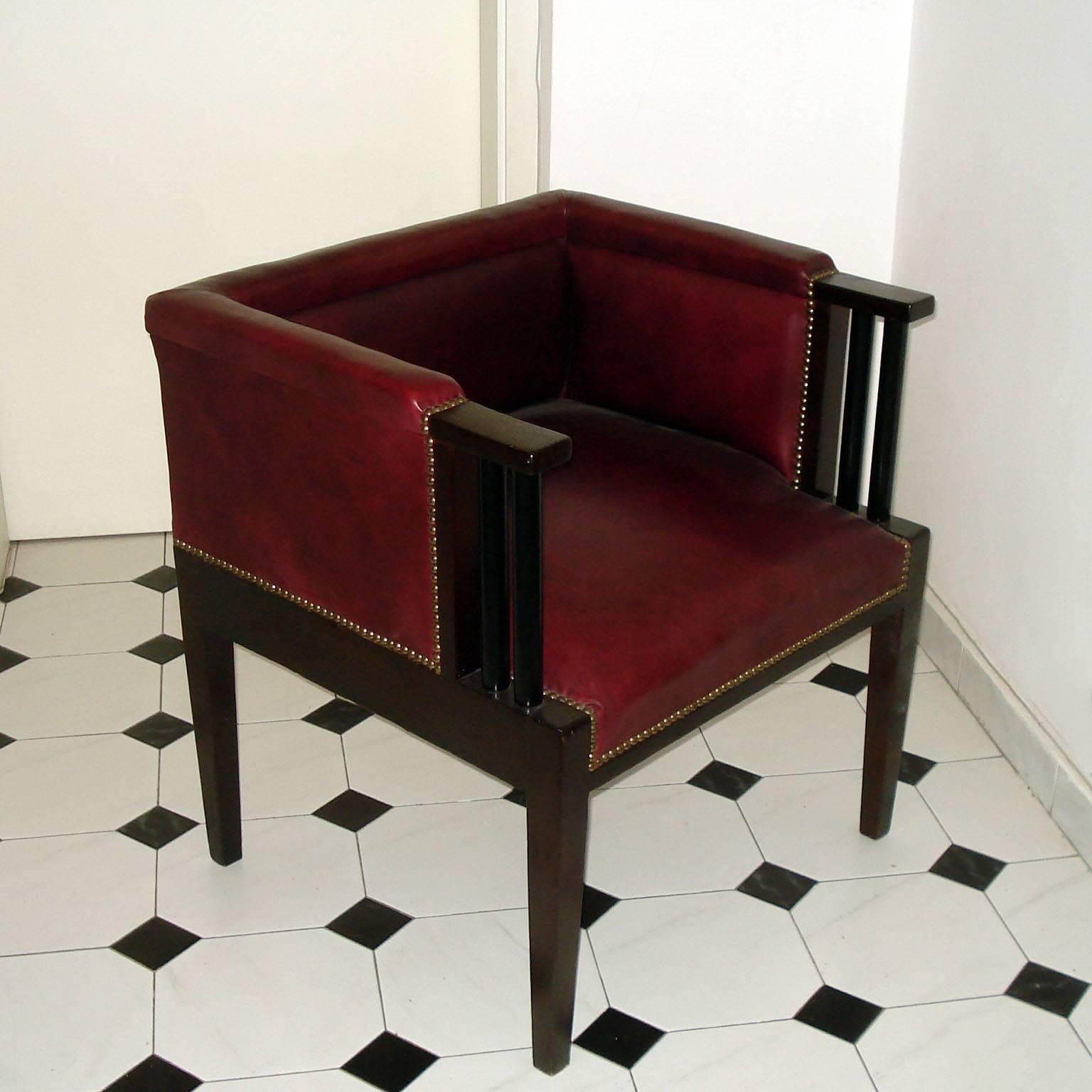 Rare Pair of Constructivist Armchairs in the Style of Darmstadt Artists Colony In Good Condition In Bochum, NRW