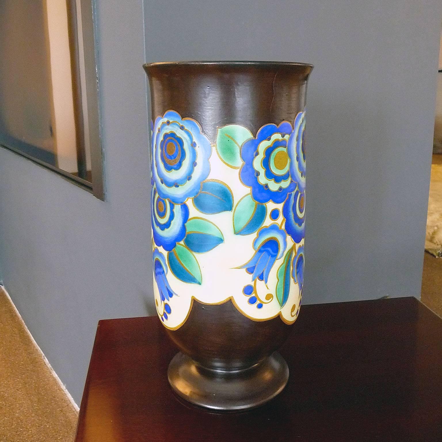 Belgian Art Deco Ceramic Vase by Keramis, Belgium