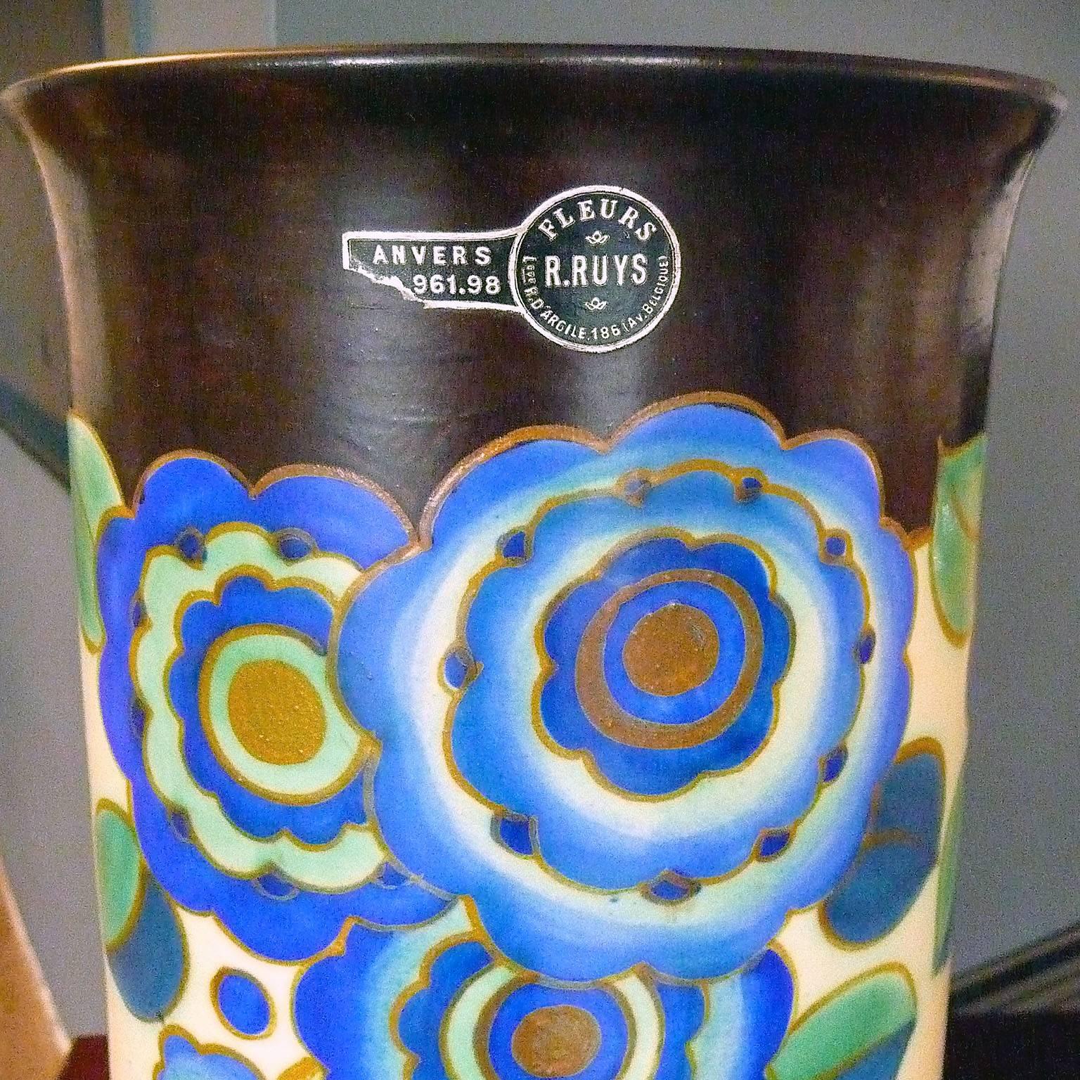 Art Deco Ceramic Vase by Keramis, Belgium In Excellent Condition In Bochum, NRW