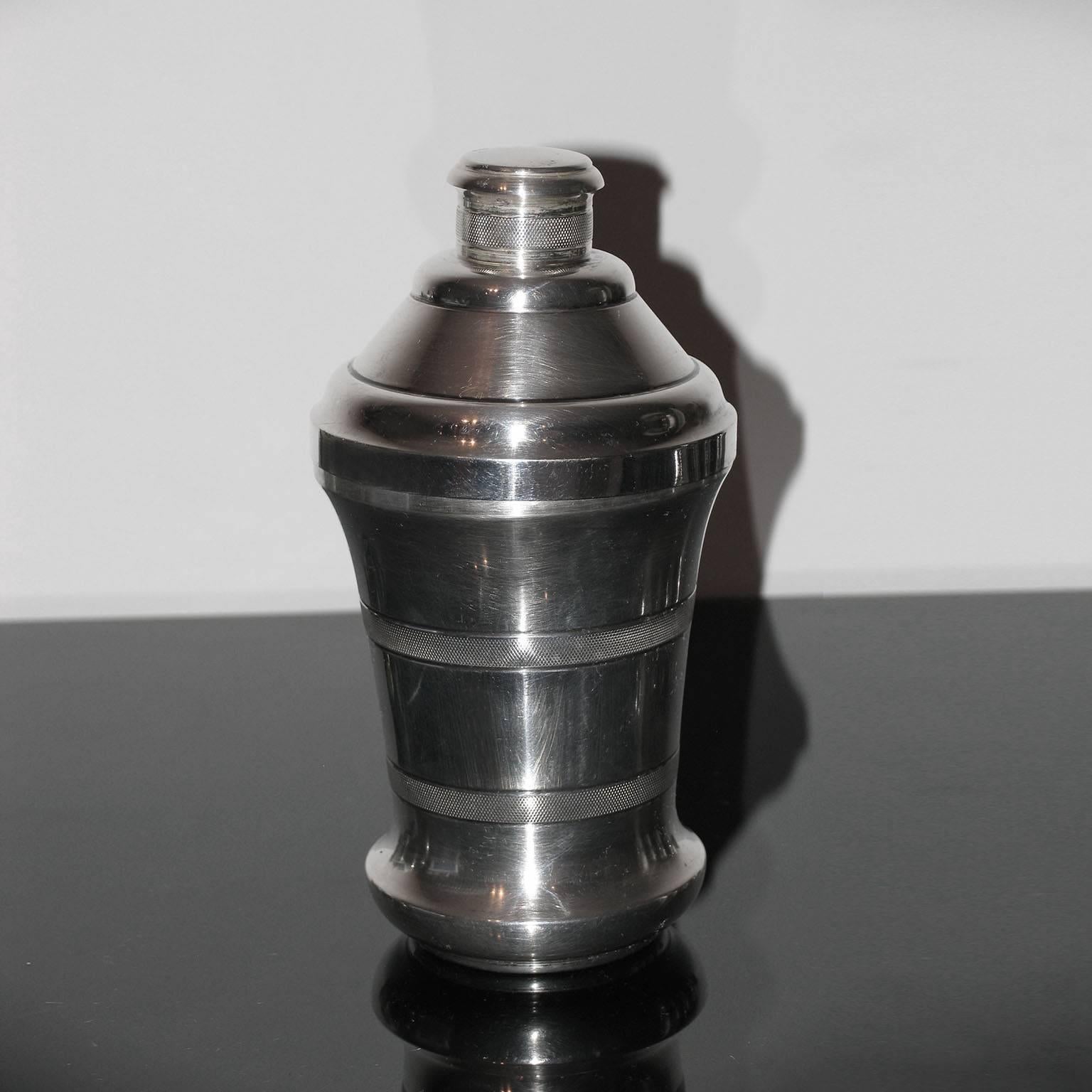 French Art Deco Silver Plated Cocktail Shaker