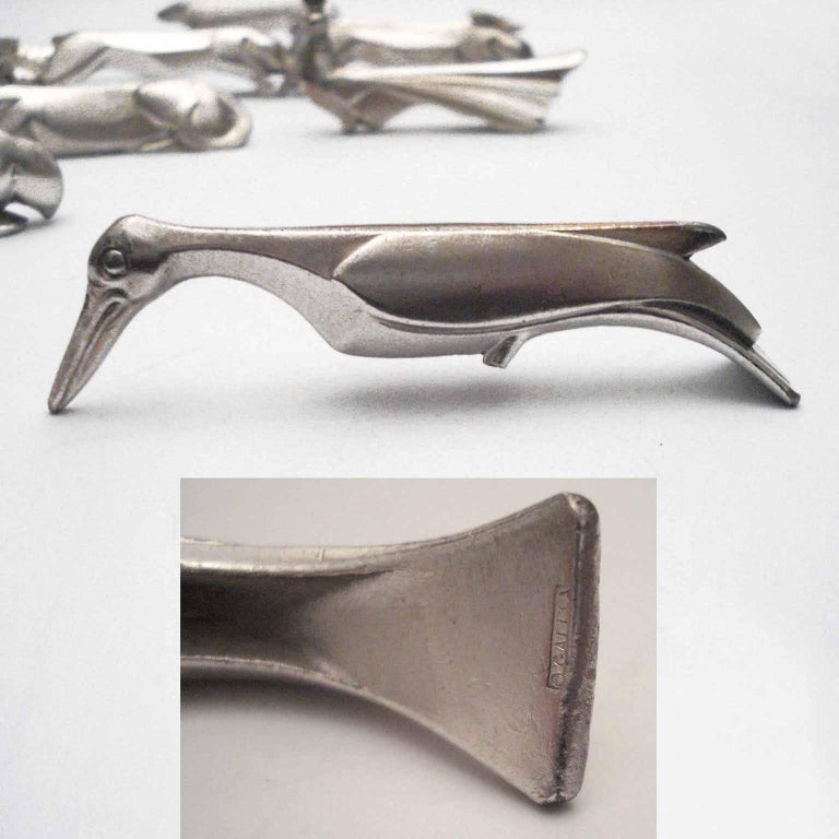 12 Metal Knife Rests by Christofle Gallia at 1stDibs