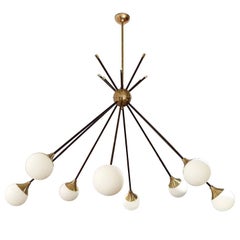 Very Elegant Eight-Light Italian Chandelier in the Style of Stilnovo