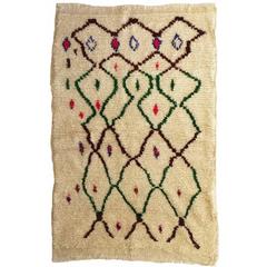 Tribal Azilal North African Rug with Beni Ourain Diamond Design