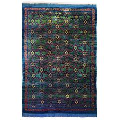 Turkish Bergama Star Rug, Vintage Rug with Natural Dyes and Mohair Wool 3