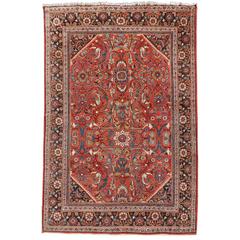 Antique Sultanabad Mahal Persian Rug