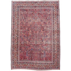 Distressed Persian Rug Dorokhsh Garden of Paradise, Signed Semi Antique Carpet 11