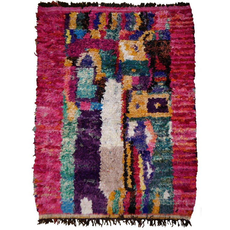 North African Tribal Khozema Rug Modern Moroccan Design For Sale at 1stdibs
