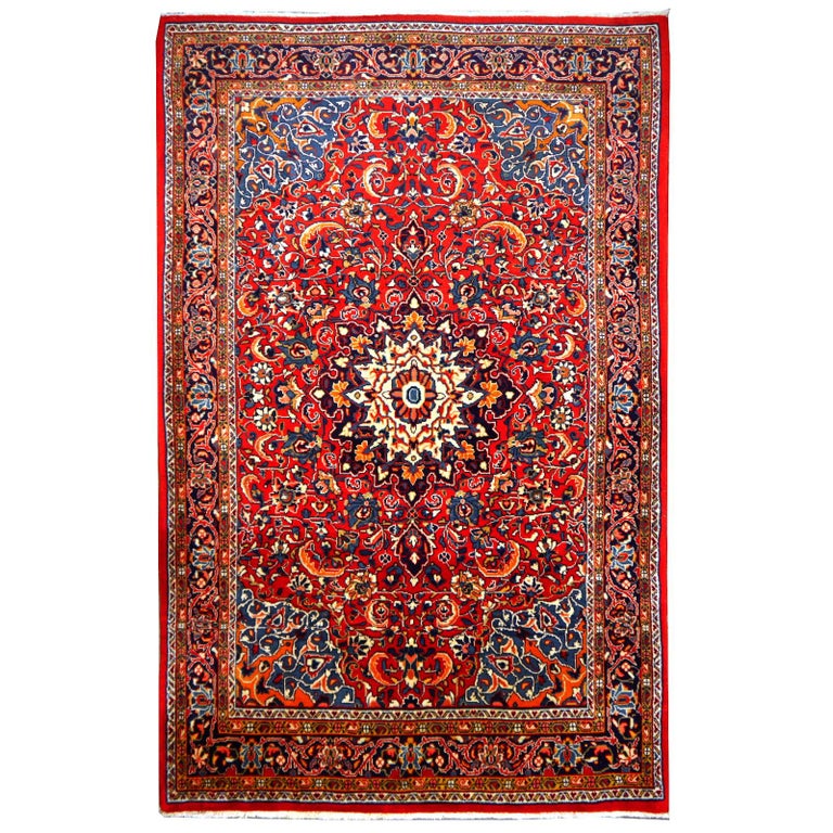 Vintage Hand Knotted Oriental Rug Red And Blue For At 1stdibs Vintage Hand Knotted Oriental Rug Red And Blue For