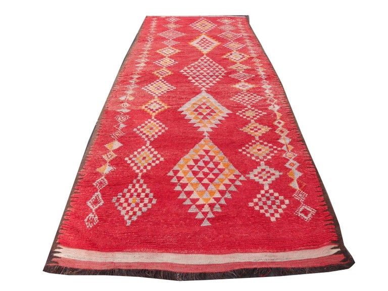 Large North African Vintage Tribal Red Berber Rug Carpet ...