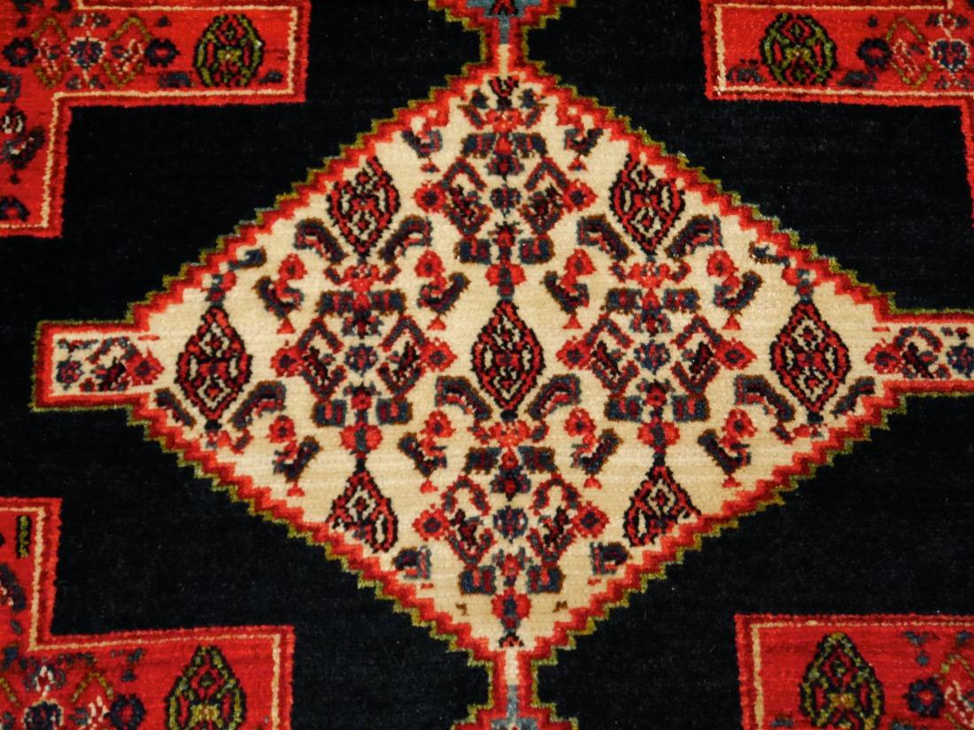 Wool Vintage tribal rug hand-knotted Midcentury For Sale