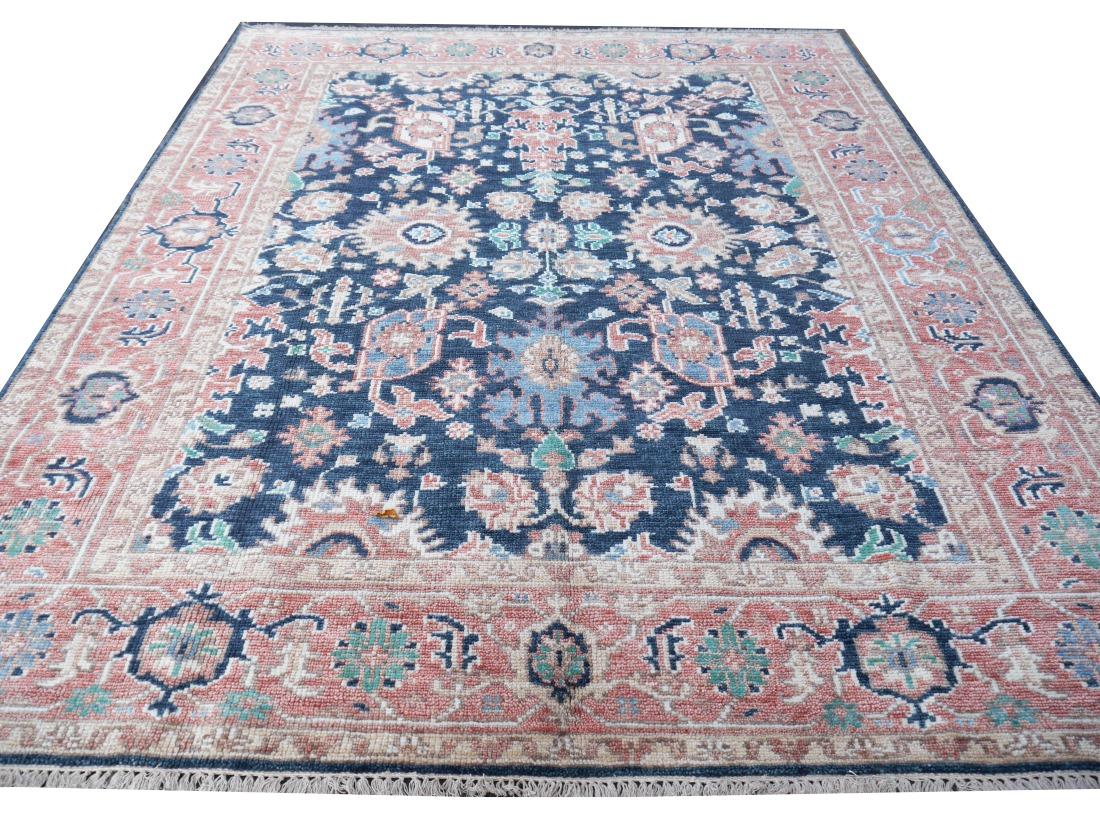 Heriz Rug Hand Knotted Low Wool Pile Vintage Look Djoharian Collection For Sale 12