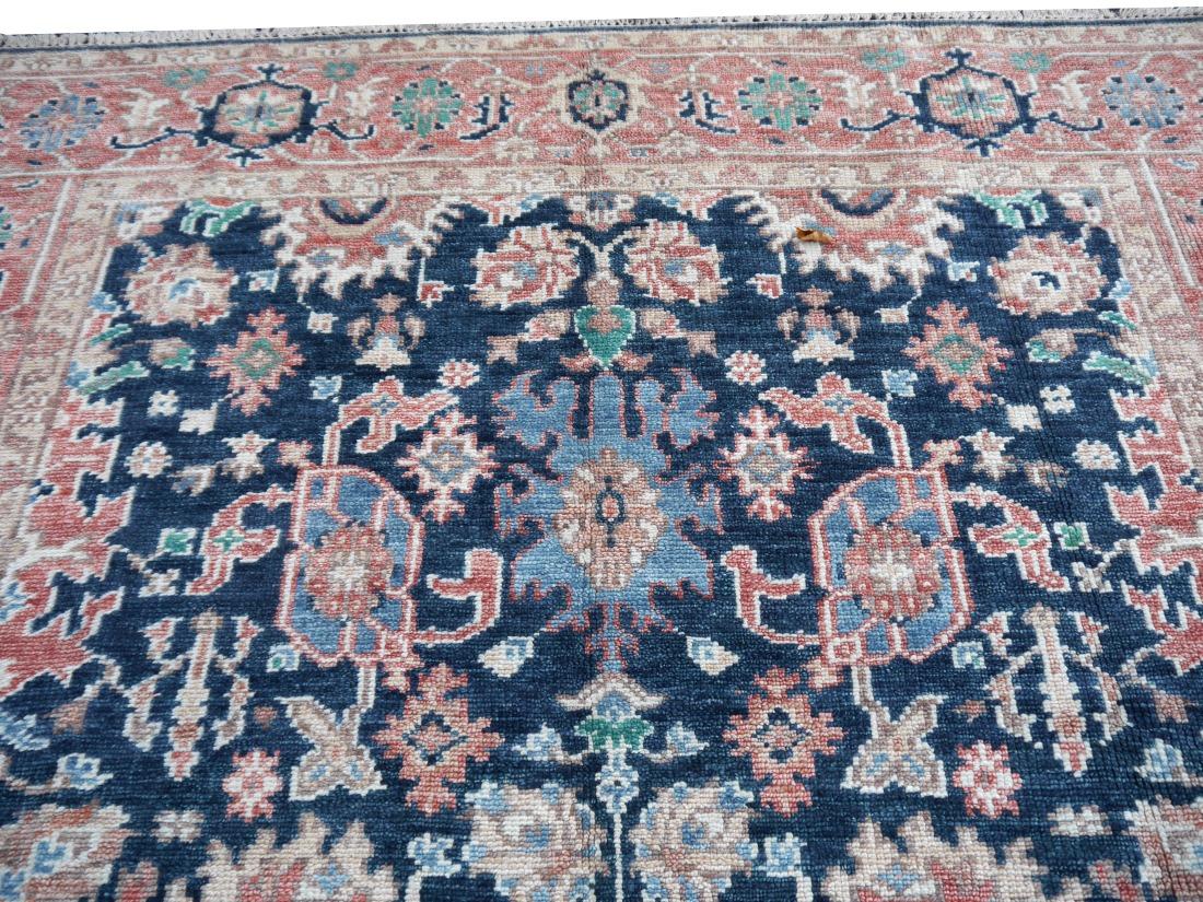 Heriz Rug Hand Knotted Low Wool Pile Vintage Look Djoharian Collection For Sale 1