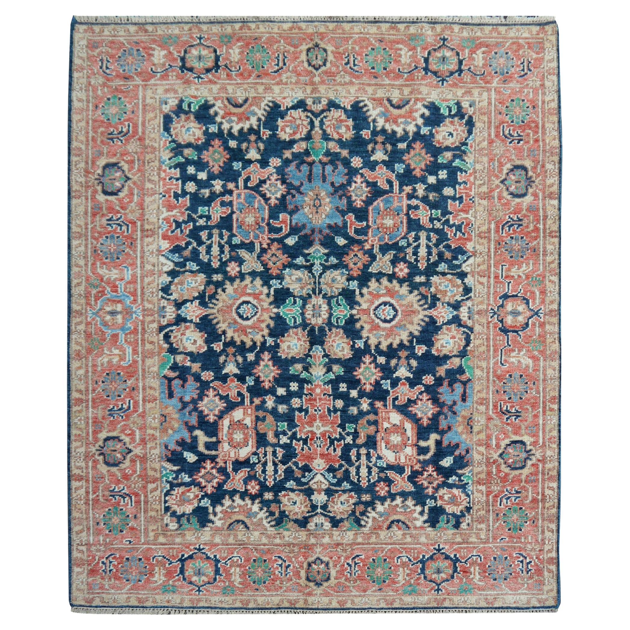 Heriz Rug Hand Knotted Low Wool Pile Vintage Look Djoharian Collection For Sale